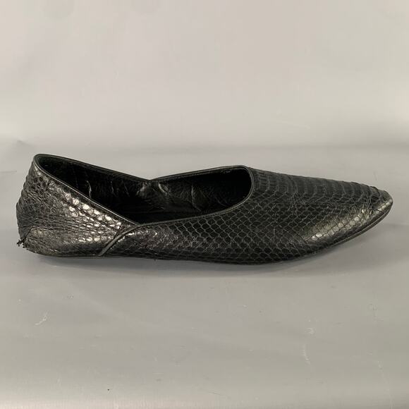 HAIDER ACKERMANN Size 8 Black Snake Leather Loafers main image 7